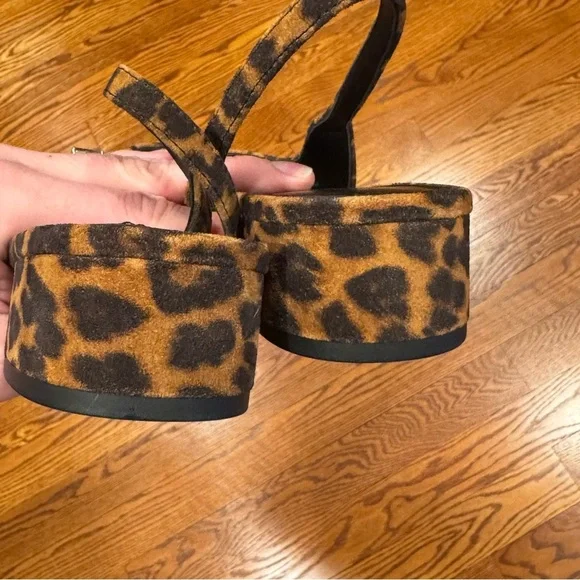 NWOB Veronica Beard Cecile Leopard Suede Slingback Pumps Size 9 - Picture 2 of 11